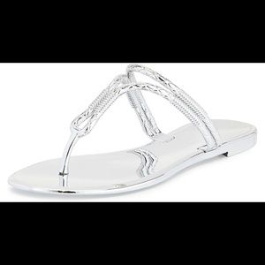 BCBGMAXAZRIA Mirror metallic silver sandals